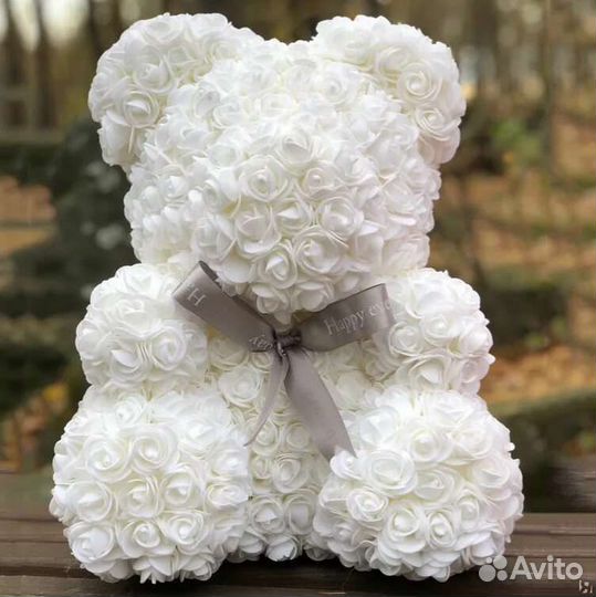 Мишки из роз 40см