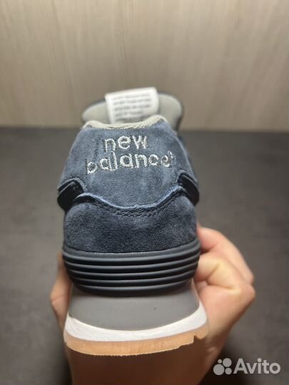 Кроссовки мужские new balance 574 navy 43 замш