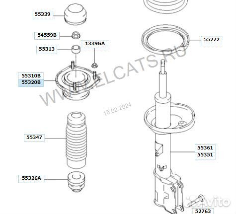 Подшипник опор прав зад Hyundai matrix 553202D000