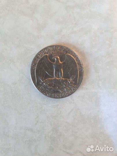 Квартер доллар 1974г. перевертыш