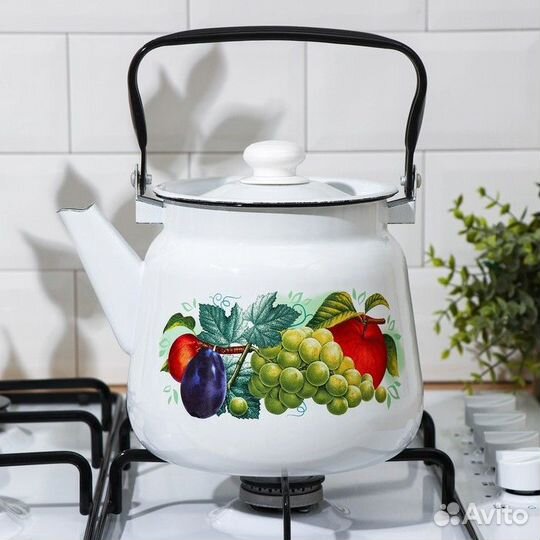 Чайник 'Дары лета', 3,5 л, индукция, цвет белый