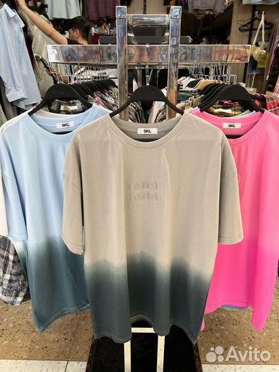 Футболка Miu Miu амбре градиент Оверсайз до 50