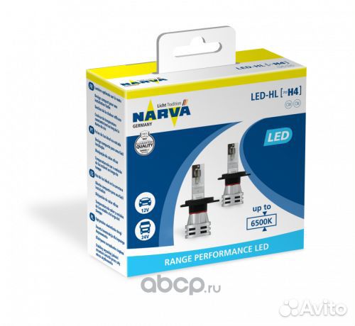Narva 18032 Комплект ламп светодиодных LED H4 Rang