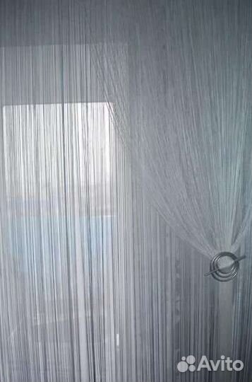 Шторы нитяные кисея с багетой в комплекте