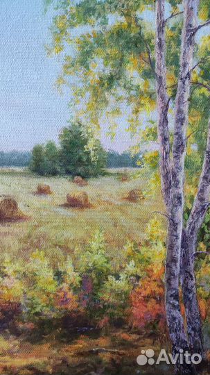 Картина Омск Осенний пейзаж Стога