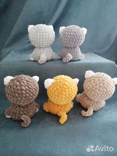 Мини котик плюш вязаная игрушка