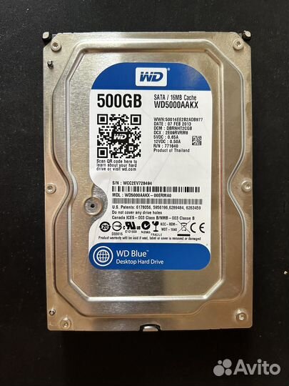 Жесткий диск HDD WD Blue 500Gb