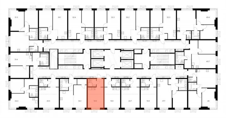 Квартира-студия, 19,9 м², 24/33 эт.