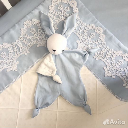 Игрушка зайка комфортер, первая игрушка, мягкая