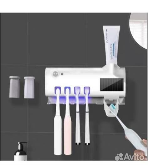 Держатель стерилизатор зубных щеток с дозатором