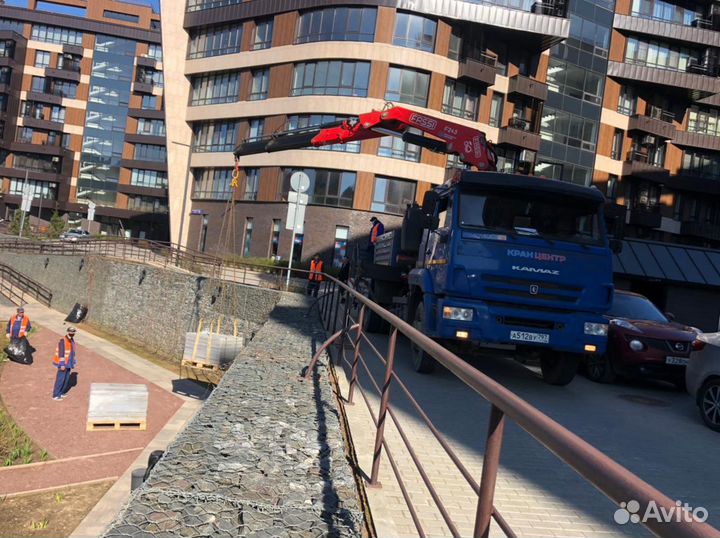 Аренда и услуги манипулятора, стрела 9 т, 8 м, борт 10 т, 6.7 м