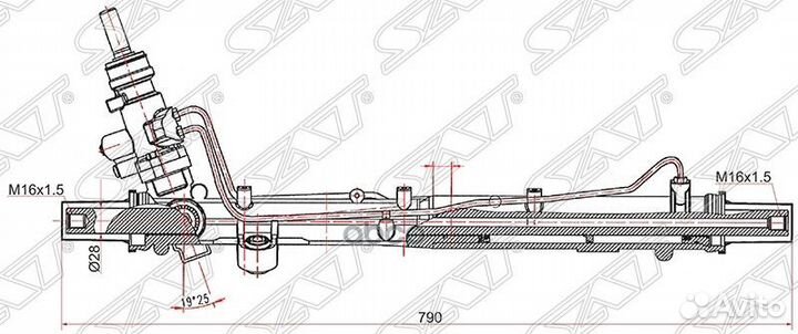 Рейка рулевая volkswagen transporter T5 03-09 S