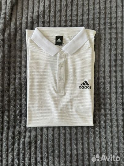 Polo мужское adidas белая