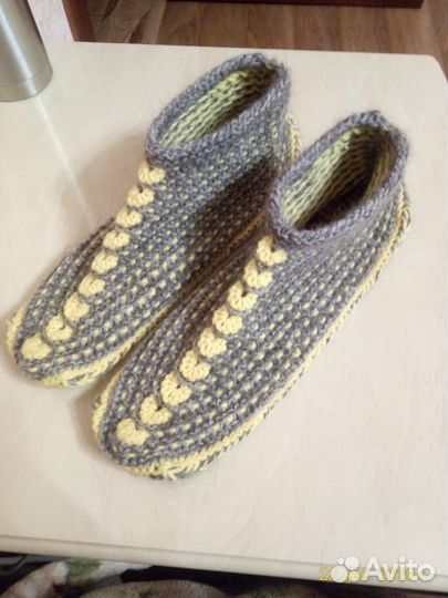 Вязанные носки-тапочки на заказ