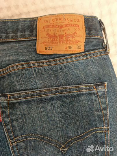 Мужские джинсы levis 501 w36 l30