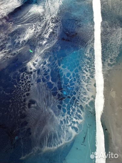 Поднос с подстаканниками из смолы «Море»