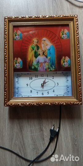Часы-икона картина светильник
