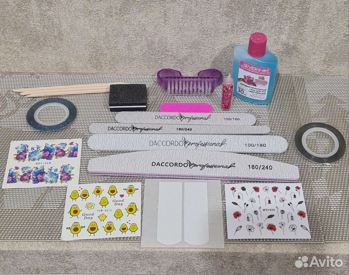 Набор для маникюра, дизайна ногтей, наклейки