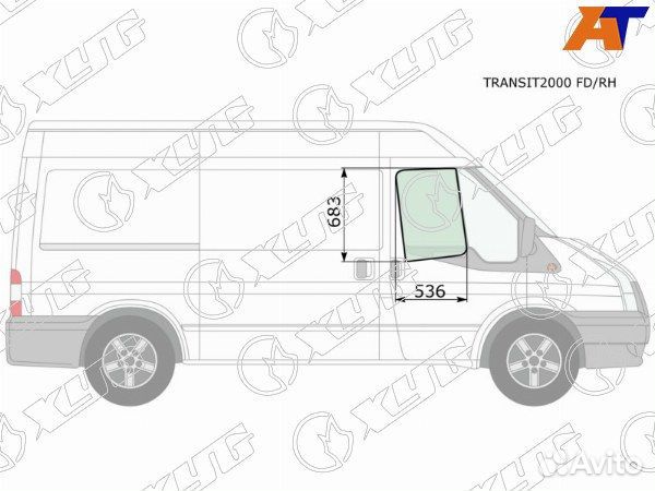 Стекло боковое опускное ford transit, ford transit