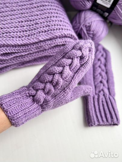 Набор шарфик,повязка на голову,варежки