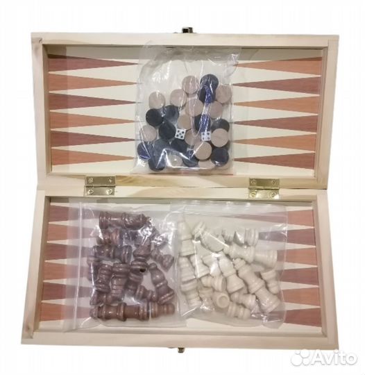Набор 3 в 1 шашки шахматы нарды новый