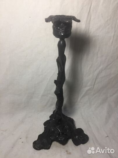 Старинный подсвечник-канделябр (виноградный лист)