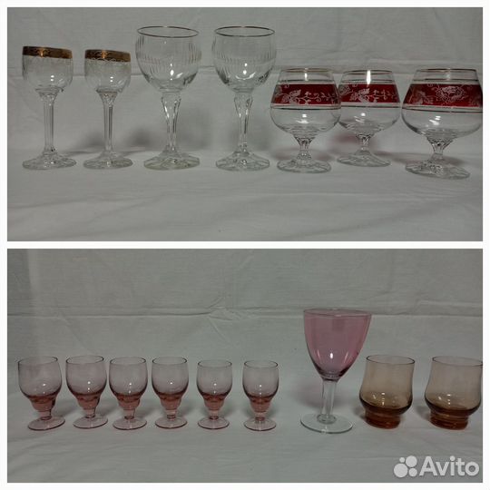 Рюмка на ножке Неман, Богемия, марганцевое стекло