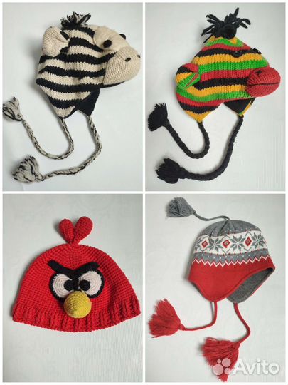 Шапка детская зимняя шерстяная angry birds