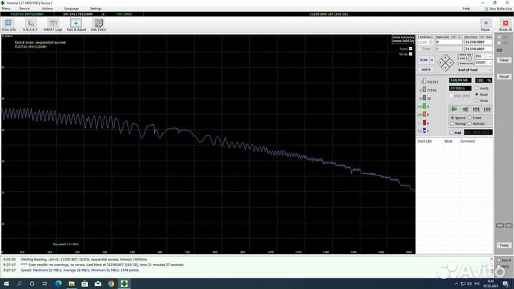 Жесткий диск для ноутбука Fujitsu 160Gb
