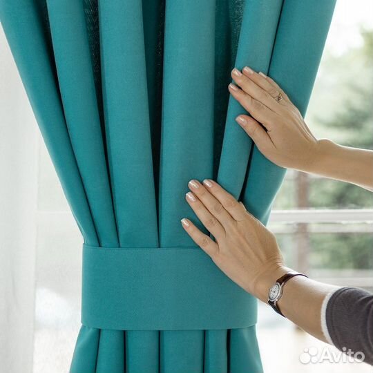 Портьеры рогожка канвас Эдем Синяя птица шторы