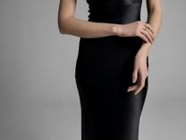 Платье- комбинация черное вырез качели