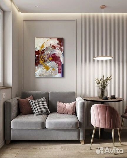 Две картины большая абстракция в интерьер