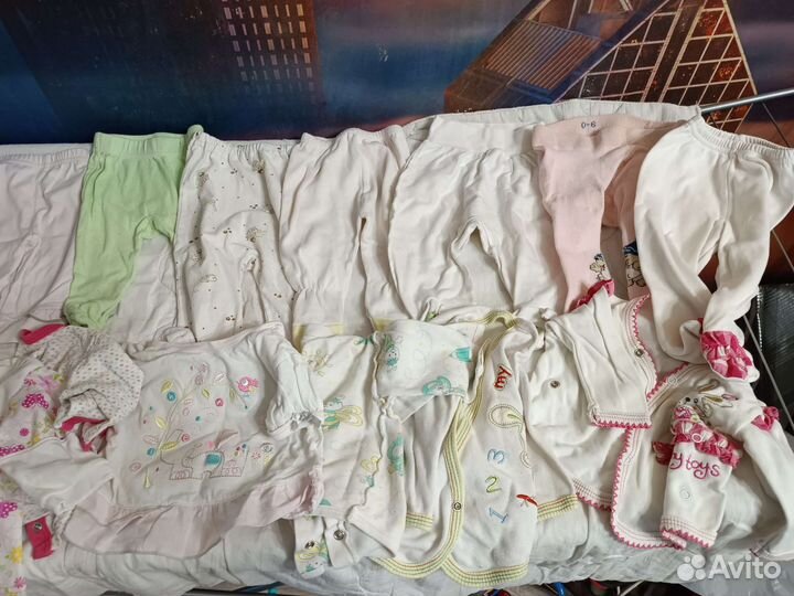 Детские вещи пакетом для девочек 0-7месяцев