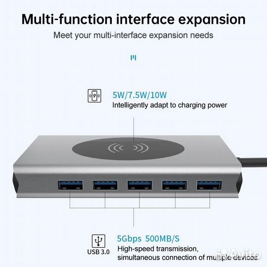 USB Хаб type-c на MacBook 14в1 bronka