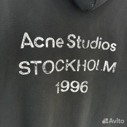 Худи Acne Studios черное хаки оверсайз 2024