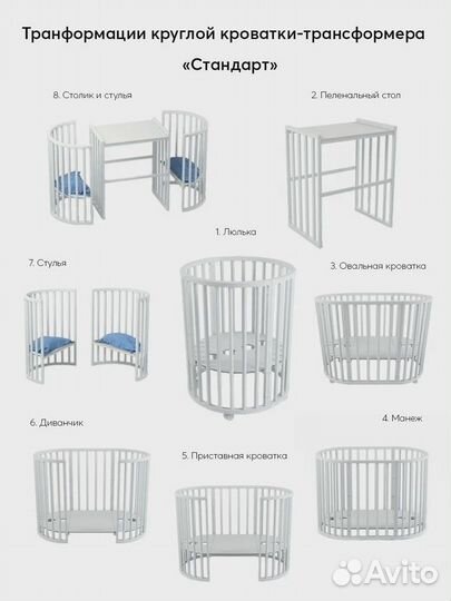 Кроватка-трансформер 8 в 1 