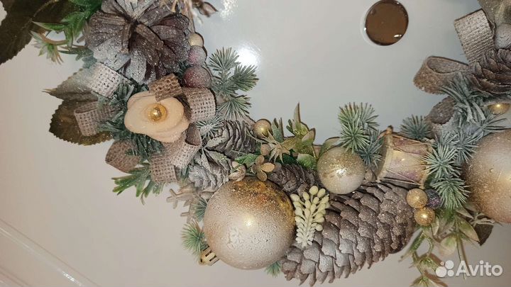 Новогодний венок с огнями