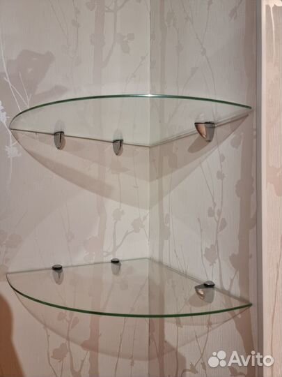 Полка стеклянная угловая