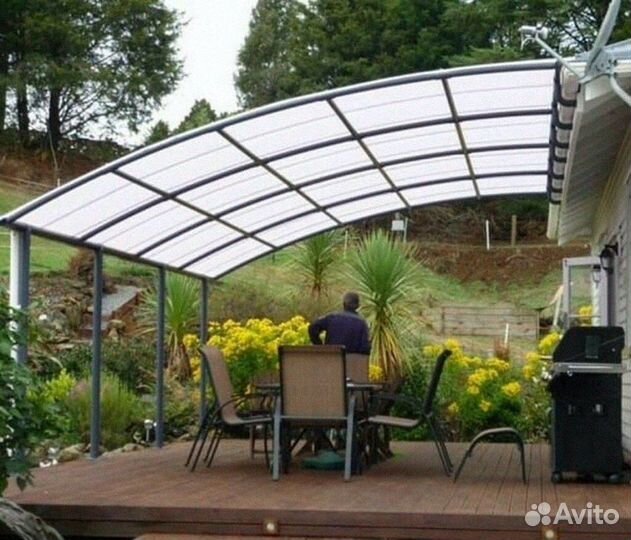 Навес из металлочерепицы