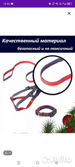 Ошейник, поводок, шлейка