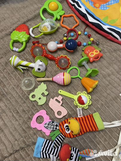 Развивающий коврик, детские игрушки 0+, бортик