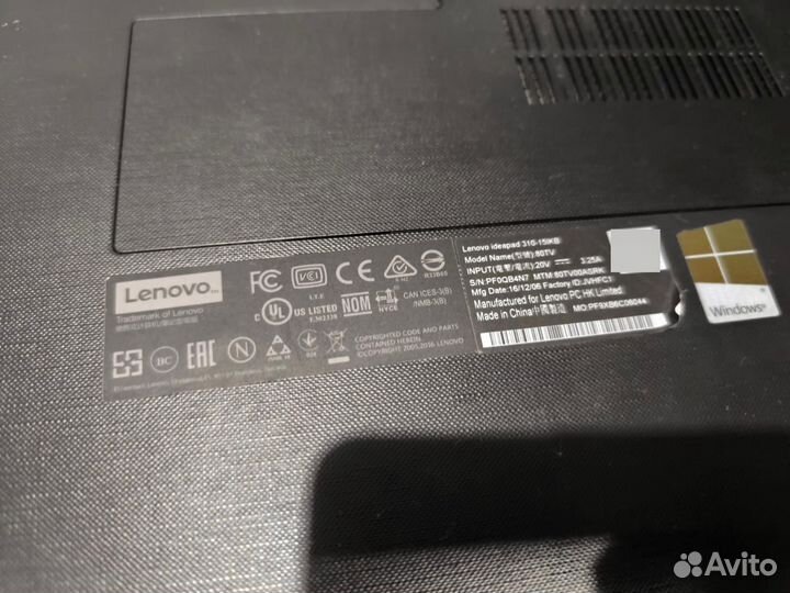 Продам ноутбук lenovo ideapad 310-15ikb