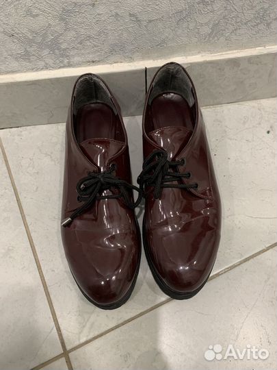 Бордовые Ботильоны Полуботинки туфли