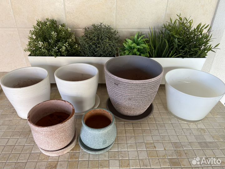 Керамические горшки для цветов бу