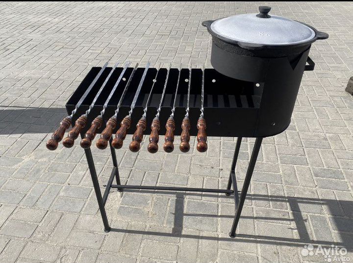 Мангал с печью под казан