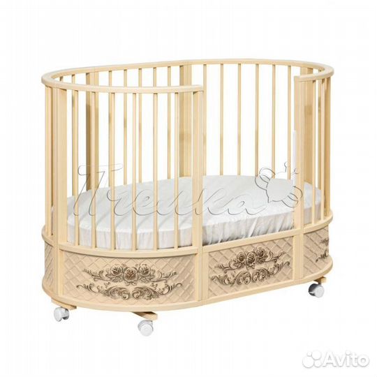 Детская кроватка круглая овальная