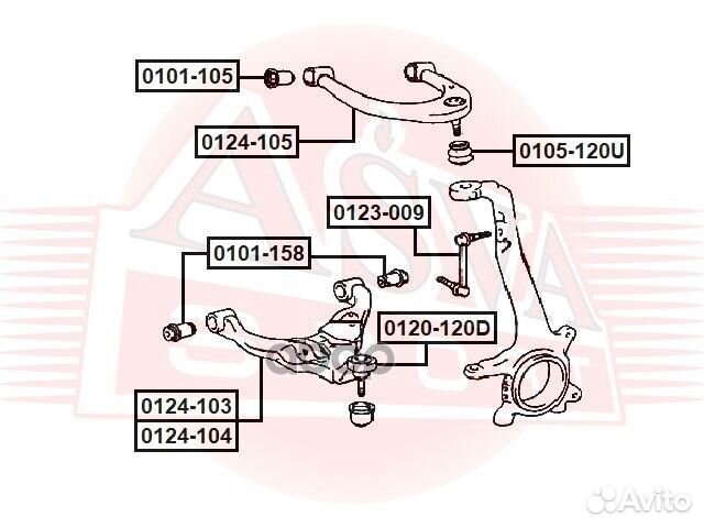 Сайлентблок нижнего рычага передний 0101-158 asva