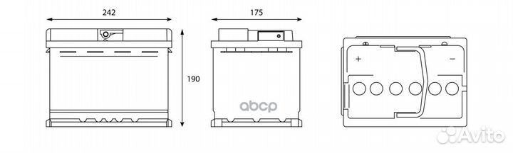 Аккумулятор Sputnik 62 Ah, 550 A, 242x175x190 п