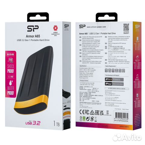 HDD внешний жесткий диск 1 tb A65 Armor