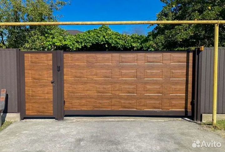 Ворота откатные алюминиевые с заполнен Prestige